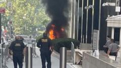 ‘Anti-ICE’ army veteran started fire outside Manhattan federal building, say officials