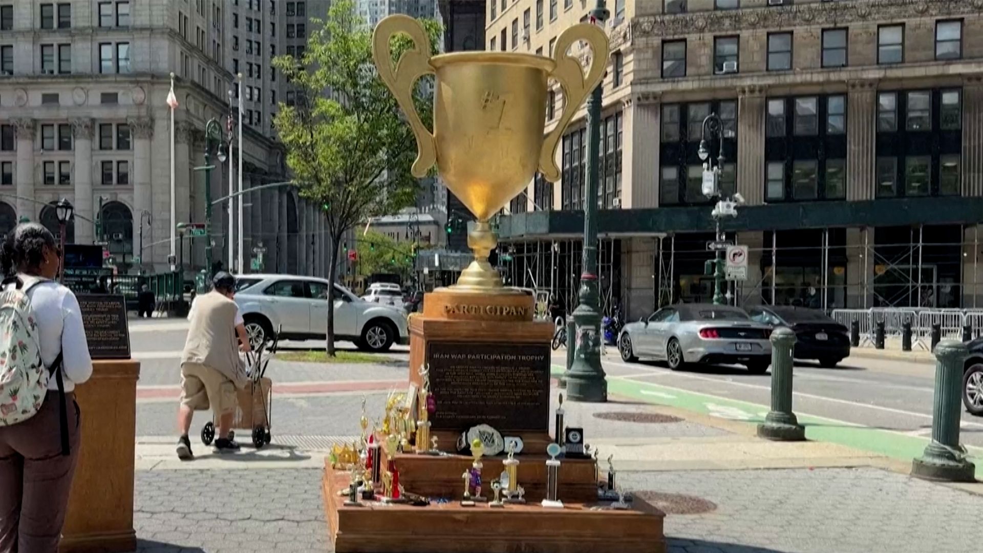 ‘Iran war participation trophy’ mocking Trump appears in New York