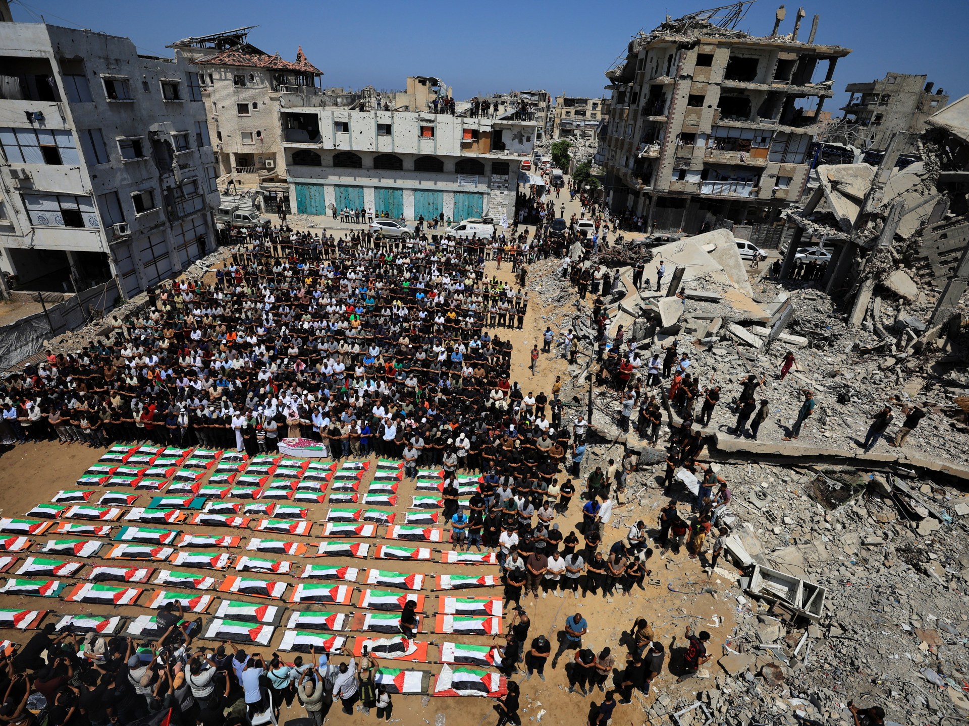 Gaza holds mass funeral for 112 people killed in Israel’s 2023 Sabra attack