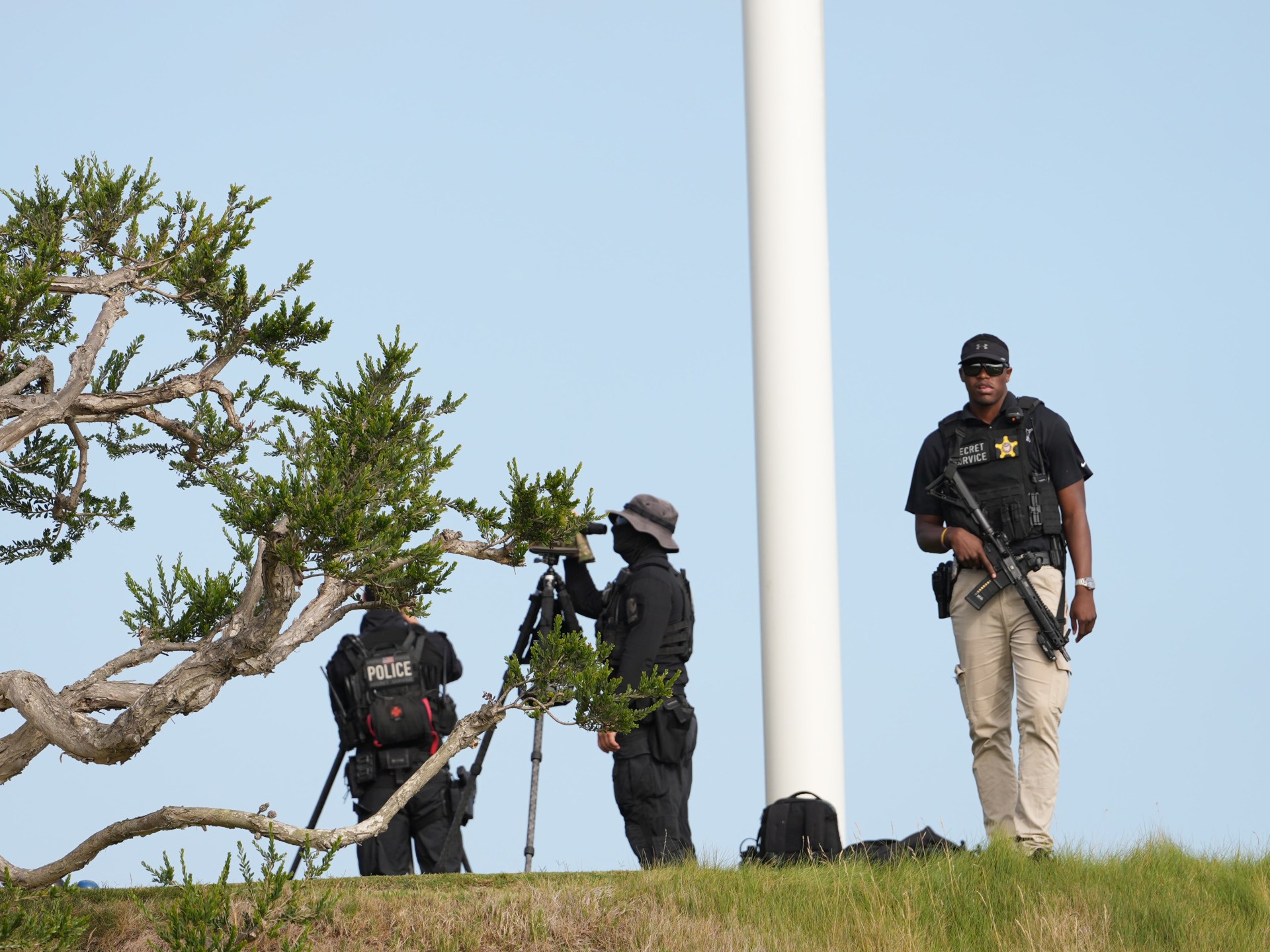 Armed man arrested at Trump’s LA golf course ahead of president’s visit