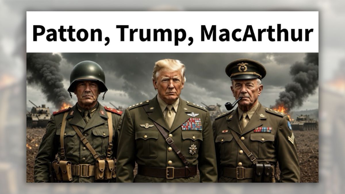 Did Trump post AI image of himself with Generals Patton and MacArthur?