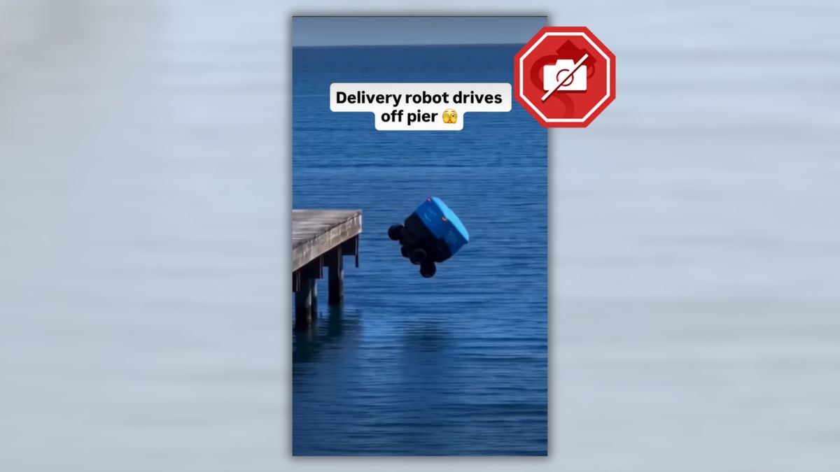 Don’t fall for video of Amazon delivery robot seemingly driving into ocean