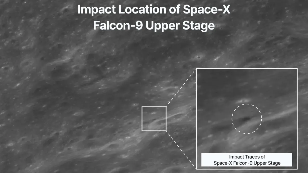 First photos of SpaceX lunar rocket crash show blackened hole torn into the moon’s surface
