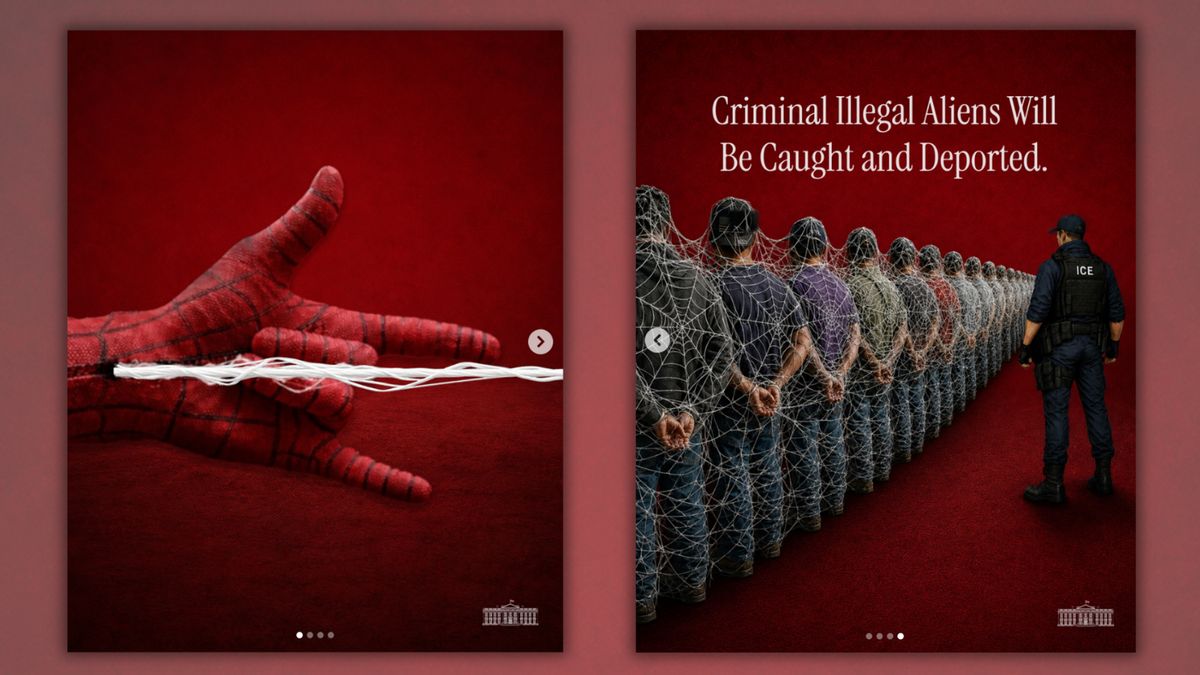 White House posted Spider-Man-inspired graphics to promote ICE deportations