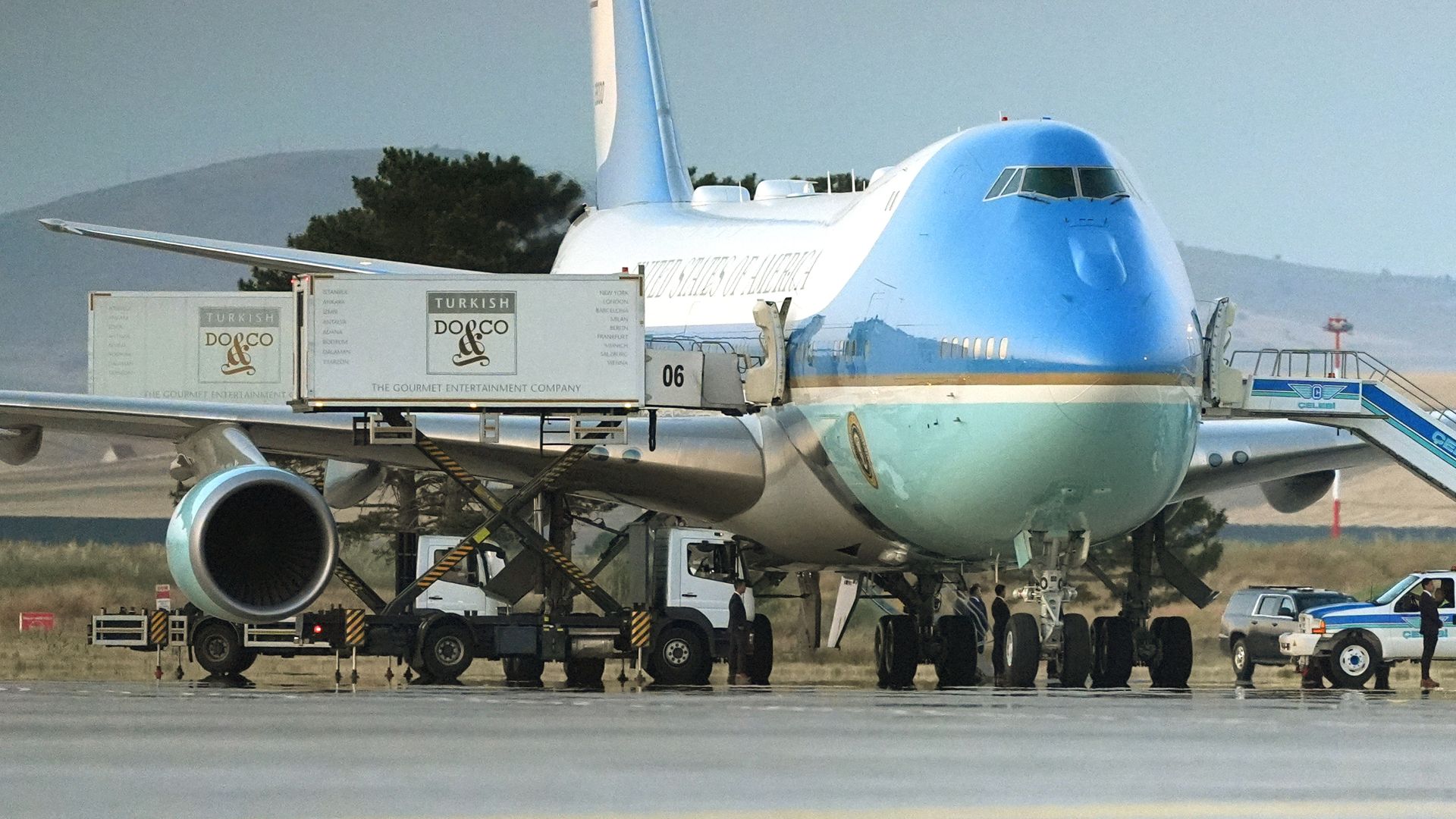 Trump ‘whisked off plane via catering container before taking secret flight’