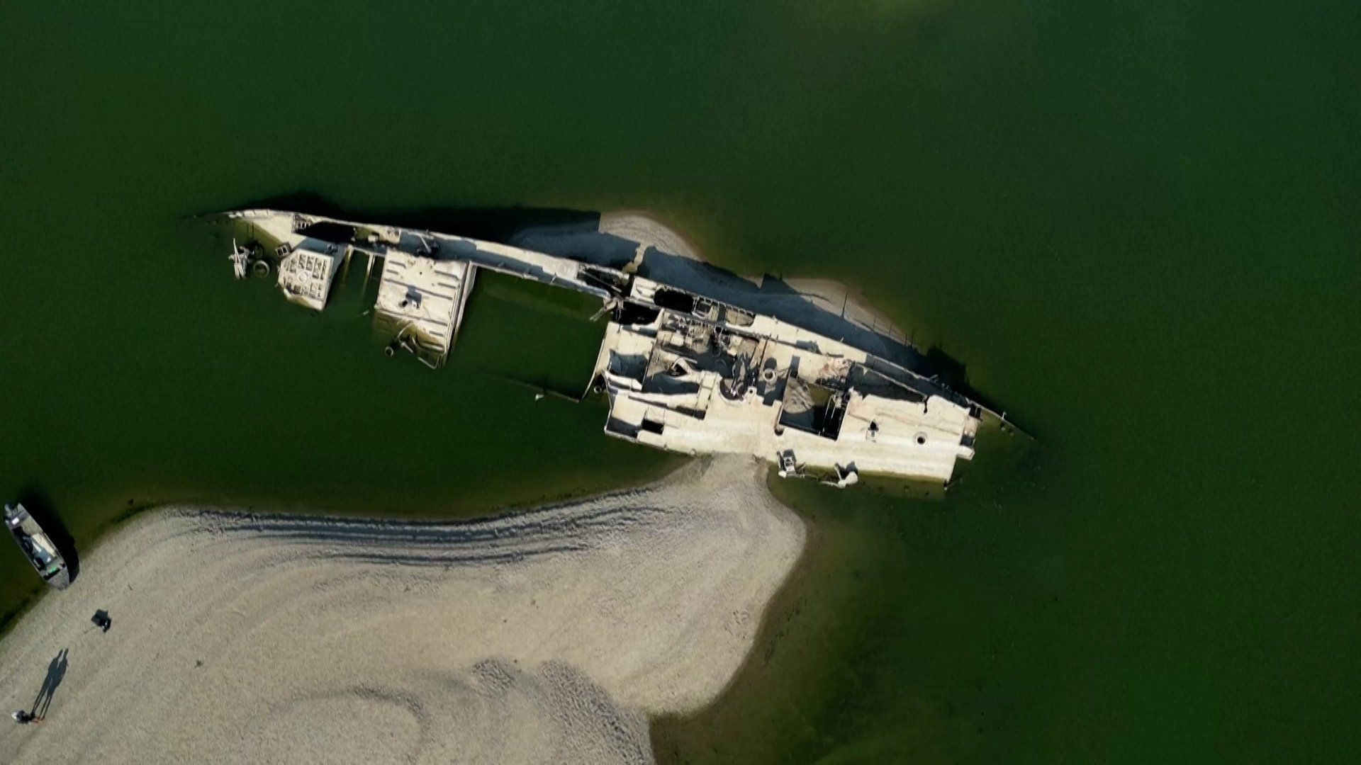 Drought exposes Nazi-era warship wrecks beneath the Danube