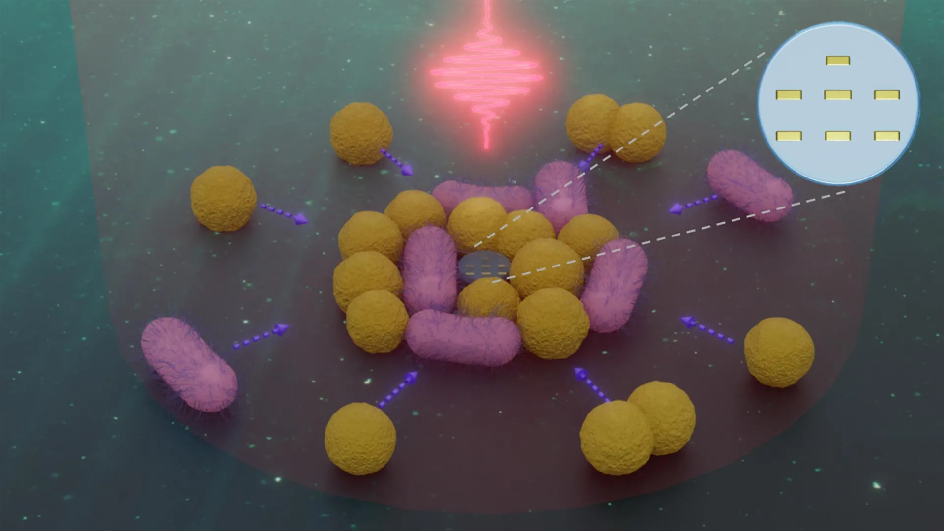 Tiny robots powered by light can hunt down and collect bacteria