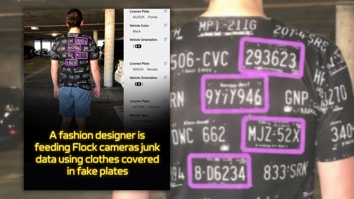 Real shirt that confuses Flock cameras, other surveillance tech hasn’t been sold for years
