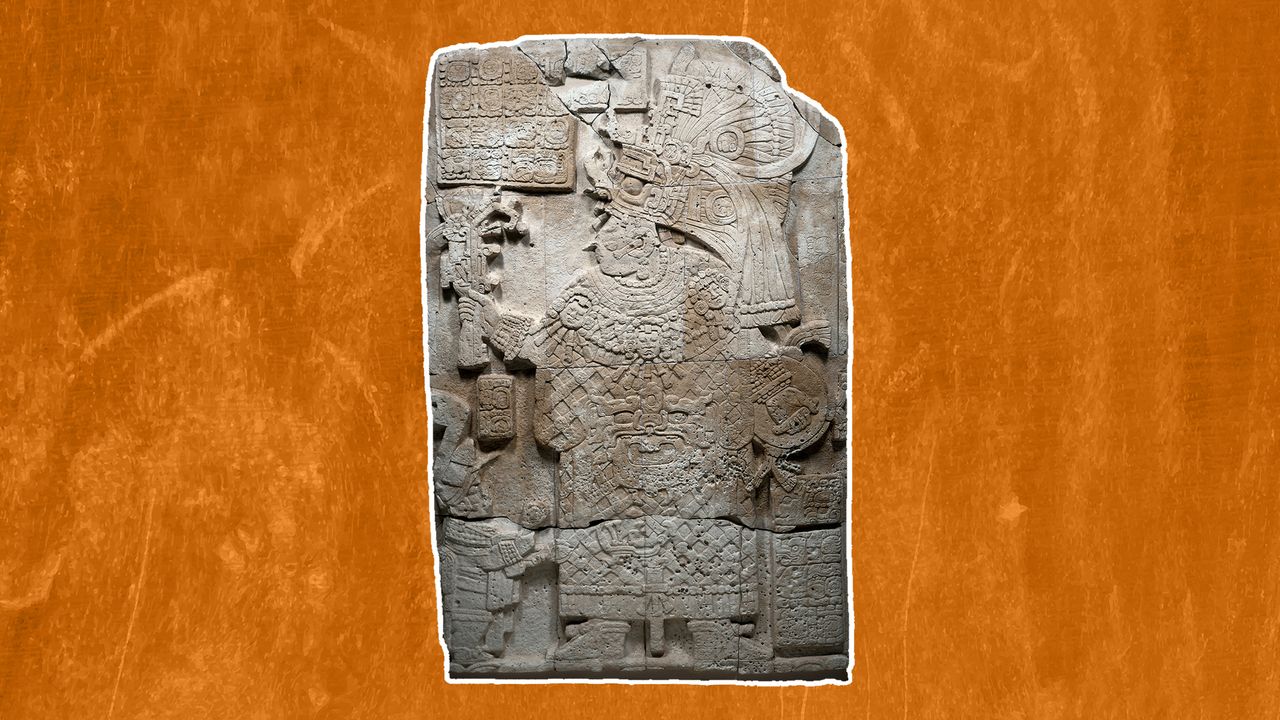 Front face of a stela: A 1,300-year-old carving of a powerful Maya ‘Lady Supreme Warlord’ that weighs over 2 tons