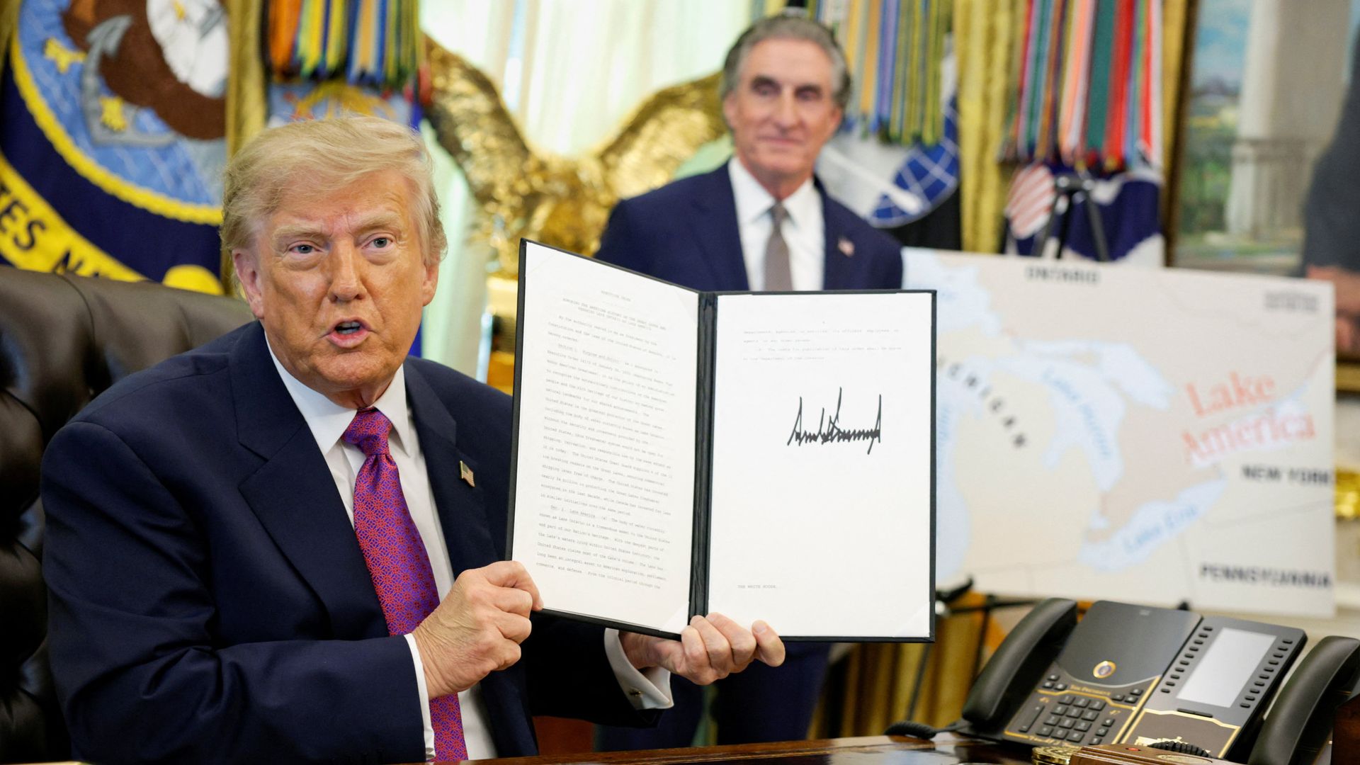 Trump signs order renaming Lake Ontario as ‘Lake America’ in the US