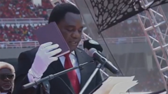 Zambia’s president sworn in for second term while opponent detained