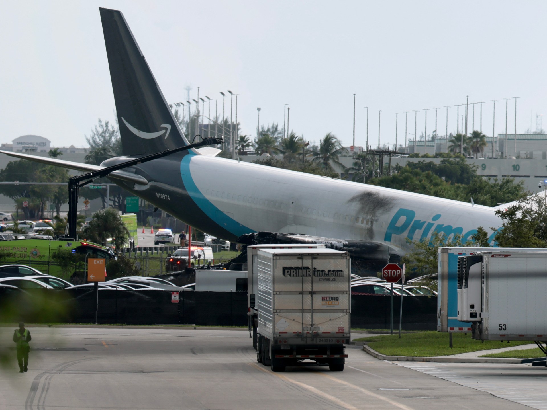 Amazon cargo plane crashes in US while landing at Miami airport