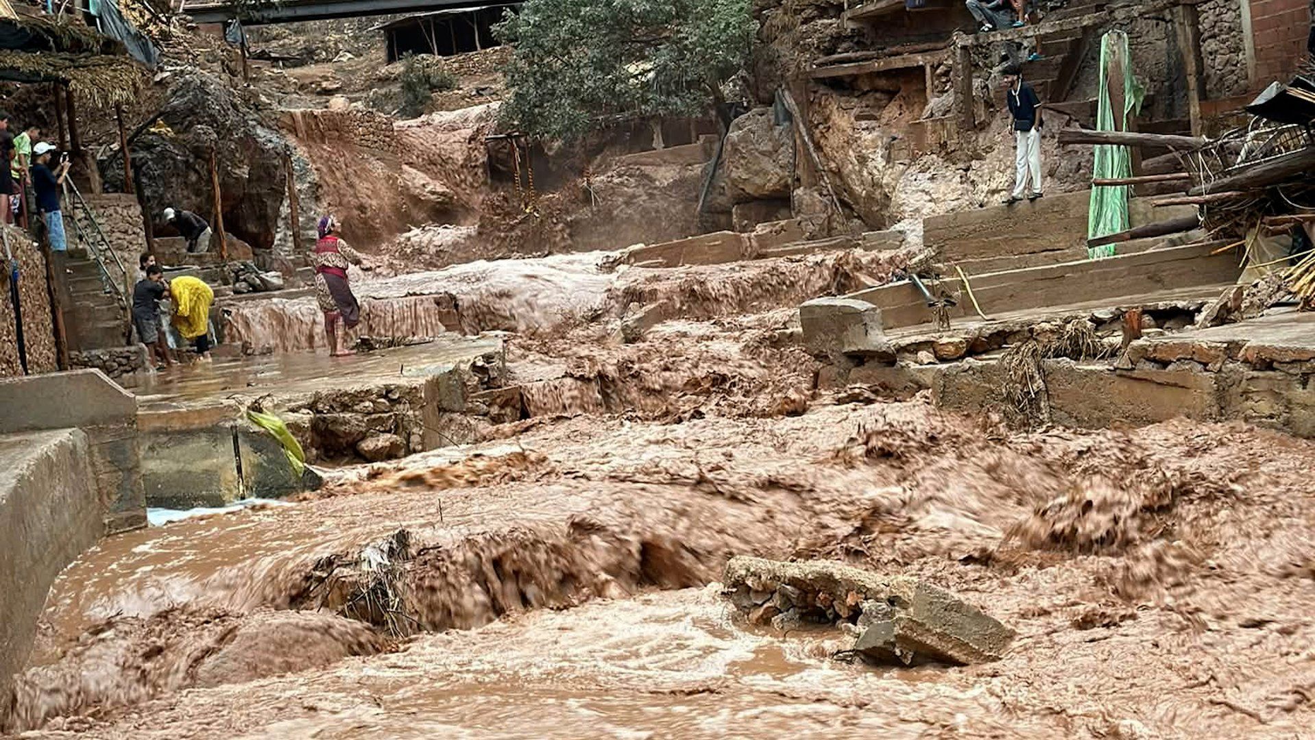 Flash floods surge through Morocco’s Atlas Mountains