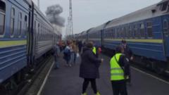 Russia hits Ukrainian train shortly after Boris Johnson and top European officials leave station
