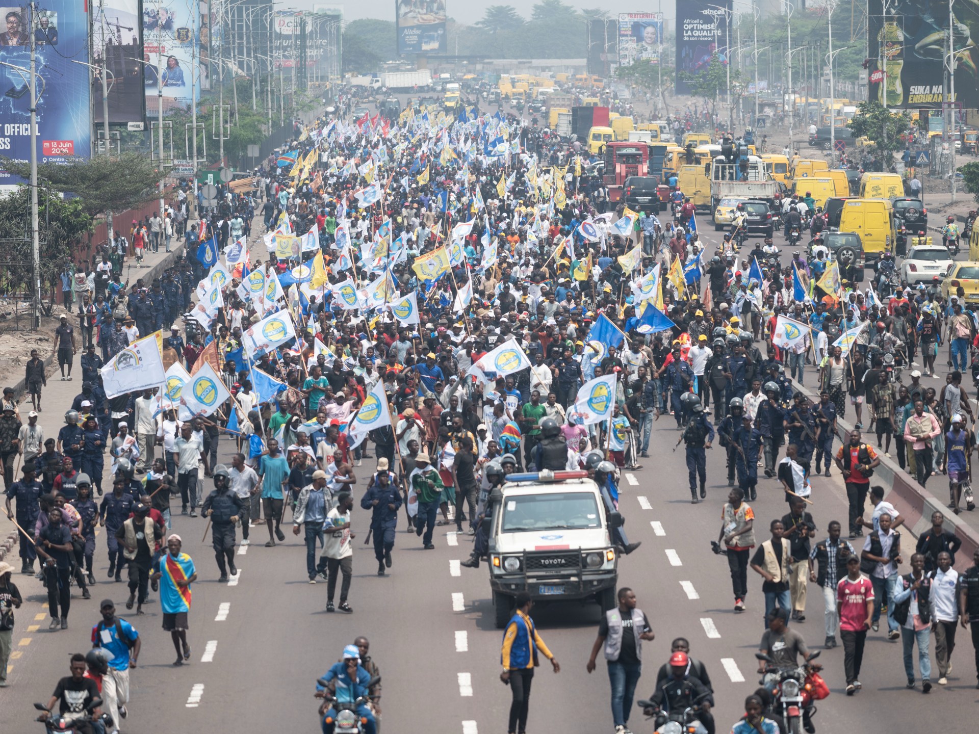 Police crack down on protests against constitutional change in DR Congo