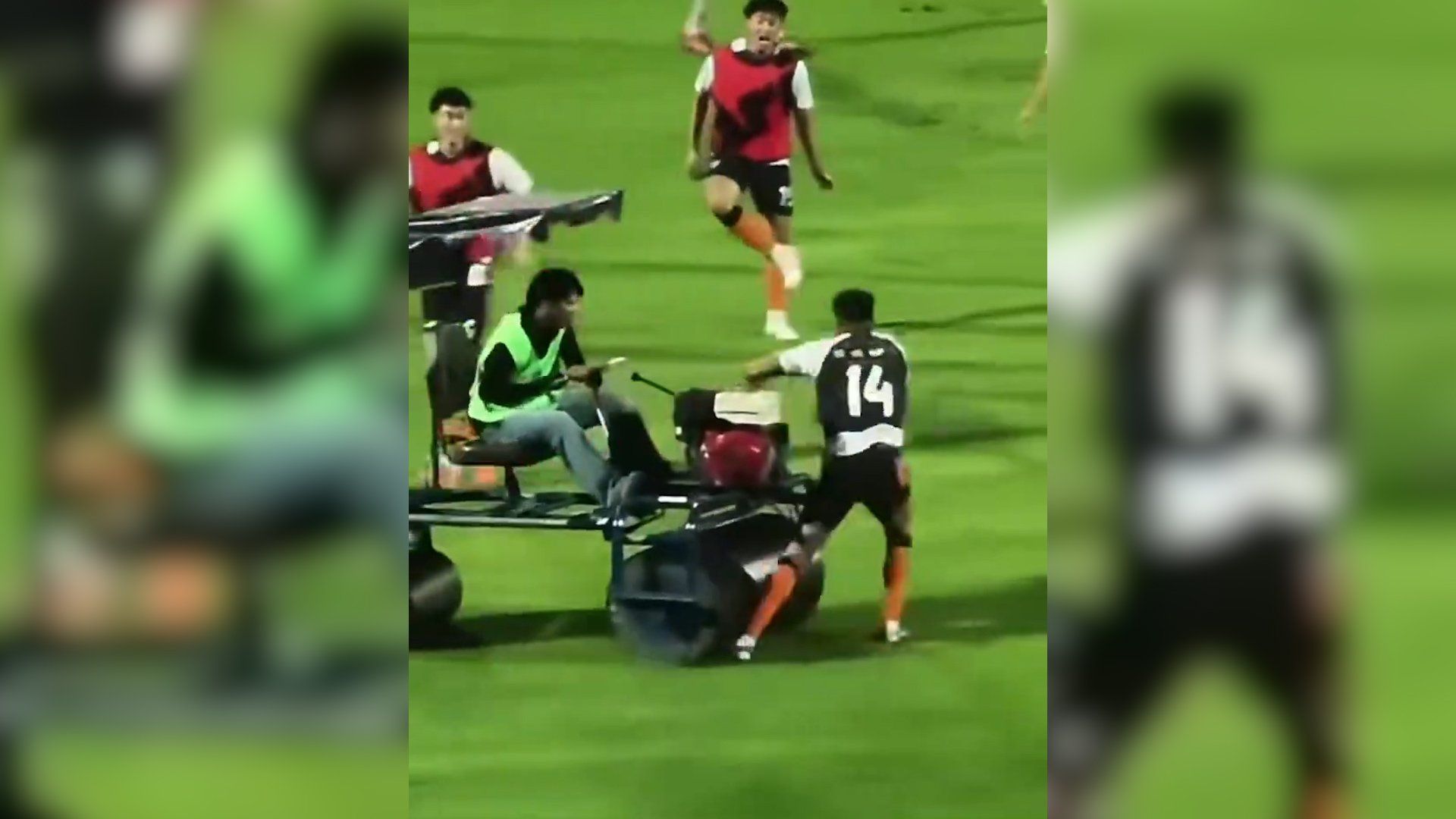Former England and Tottenham star Andros Townsend run over by pitch roller