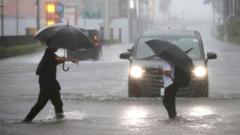 Millions urged to evacuate as powerful Typhoon Dujuan hits Japan