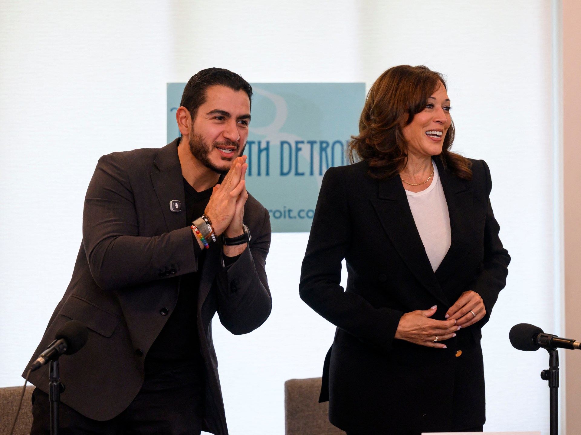 Kamala Harris campaigns with Abdul El-Sayed to unify Democratic voters
