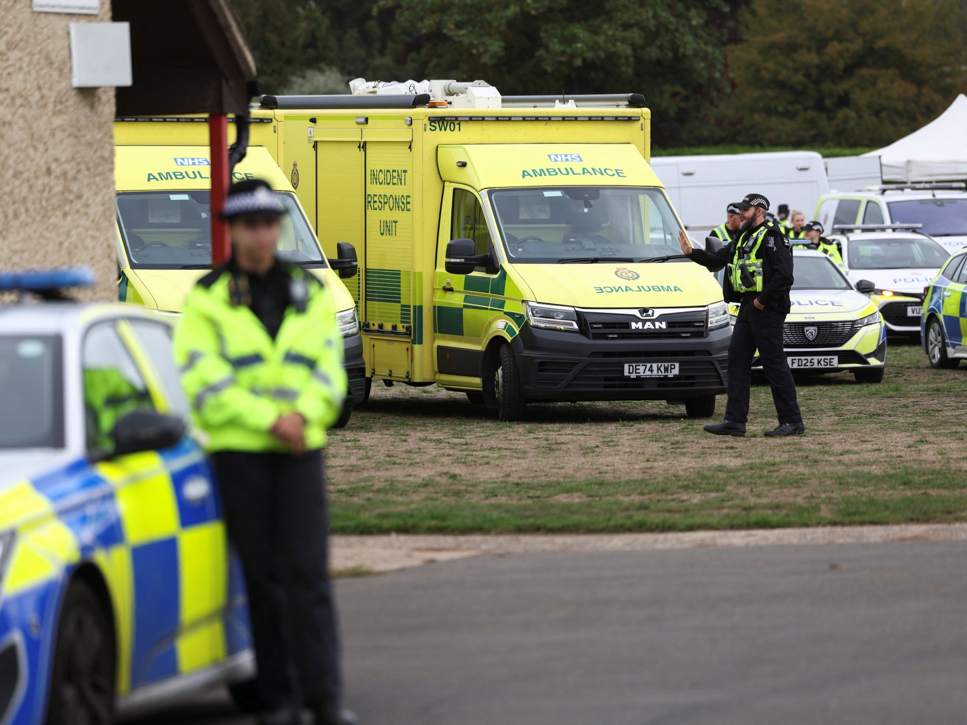 UK police evacuate homes near airbase used by US