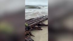 Shipwreck uncovered on Nantucket island during nor’easter storm