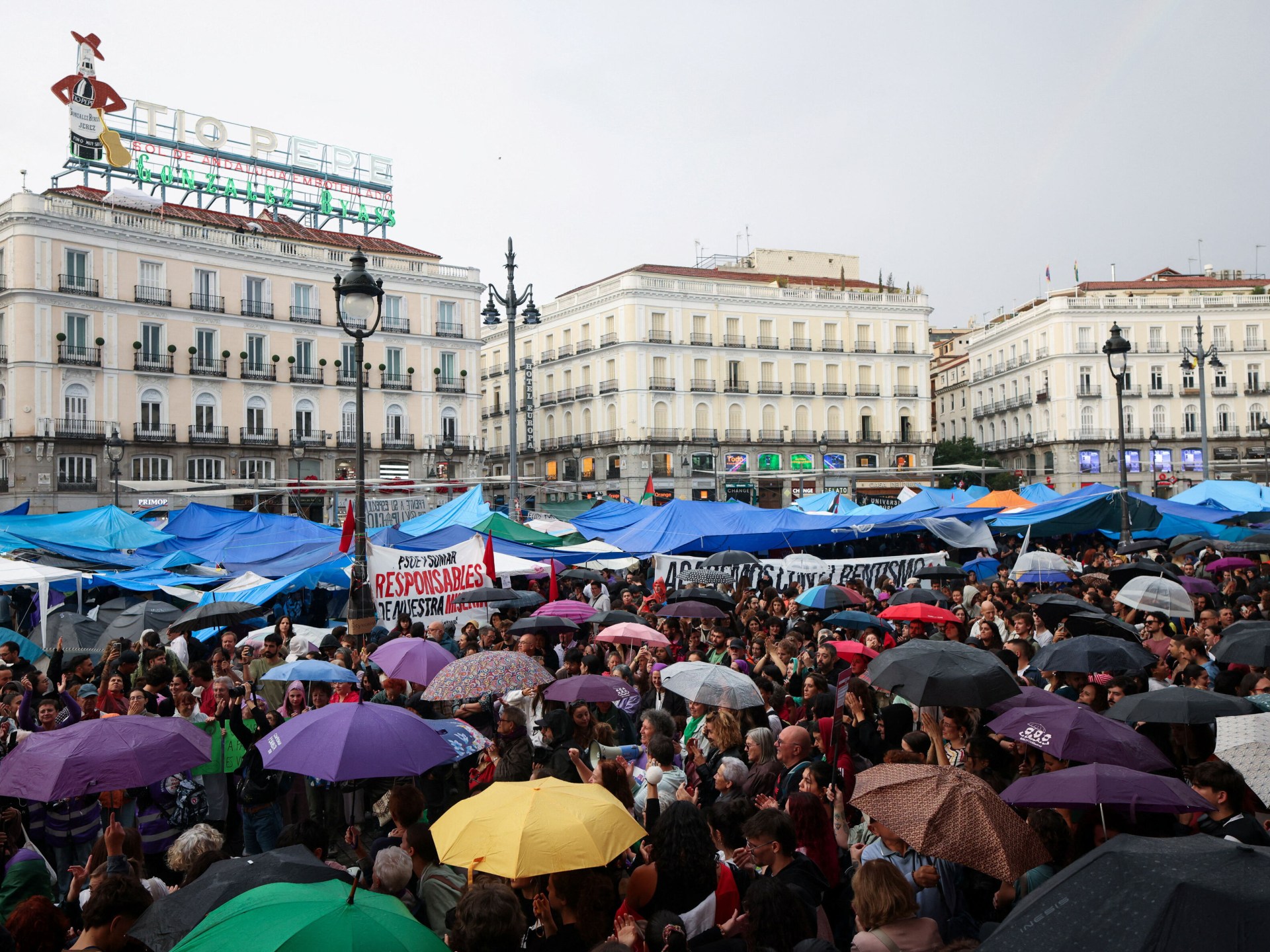 Hundreds set up tent encampments in Madrid over housing crisis