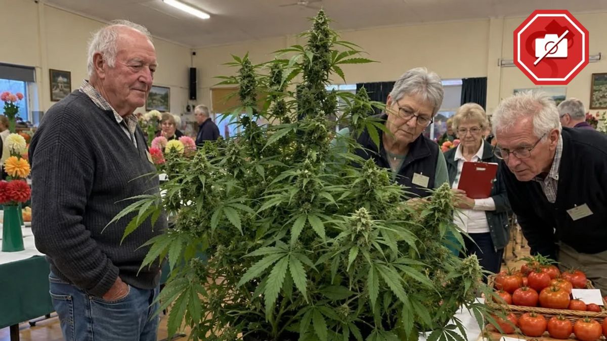 Did Australian man enter cannabis plant into tomato competition?