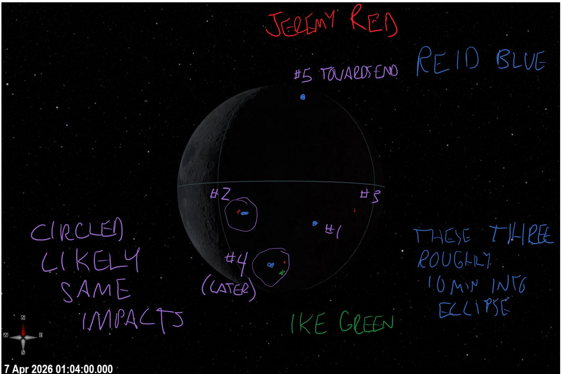 Artemis II Crew Moon Photo Annotations