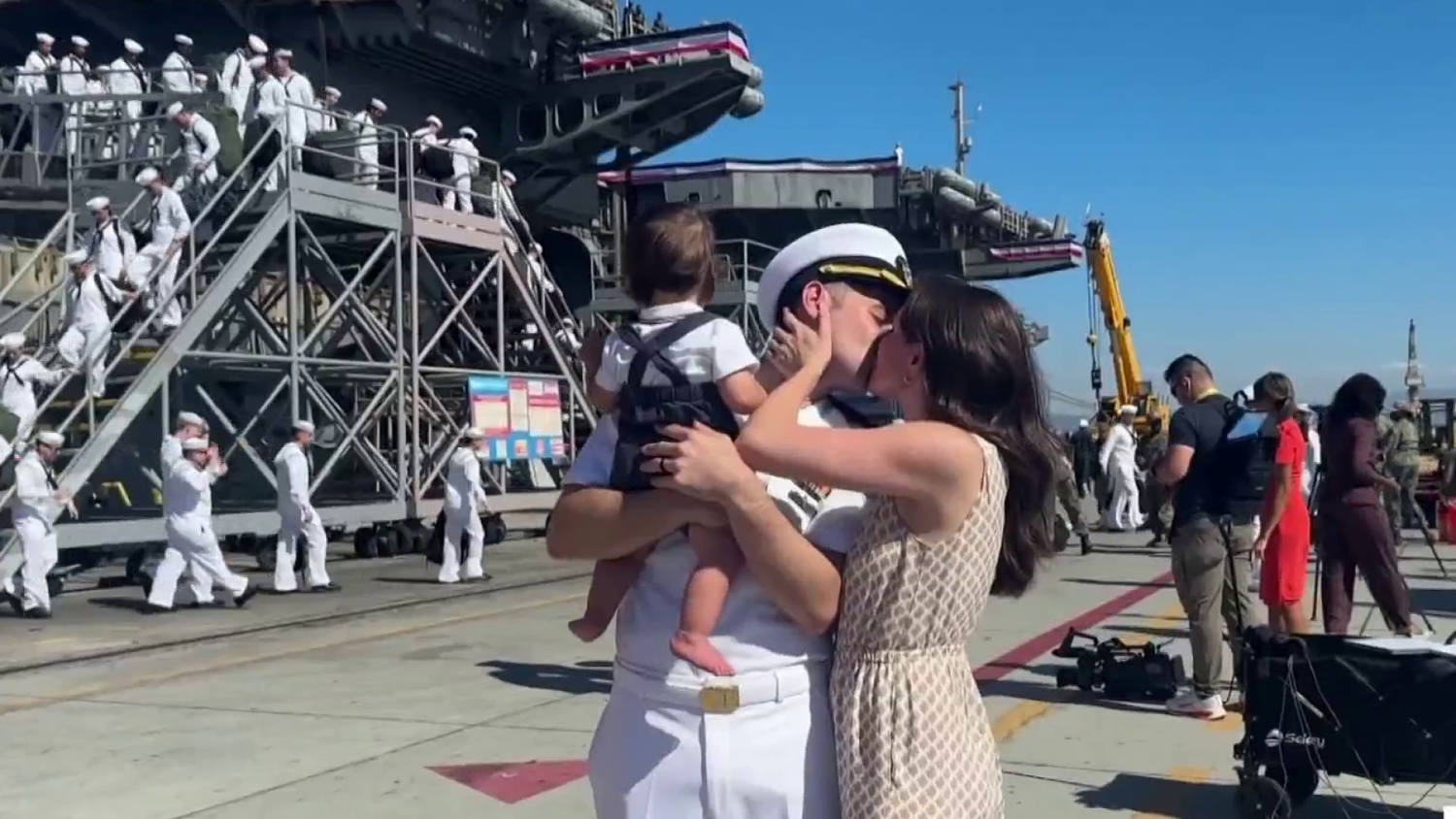 USS Abraham Lincoln sailors reunite with loved ones after nearly a year away