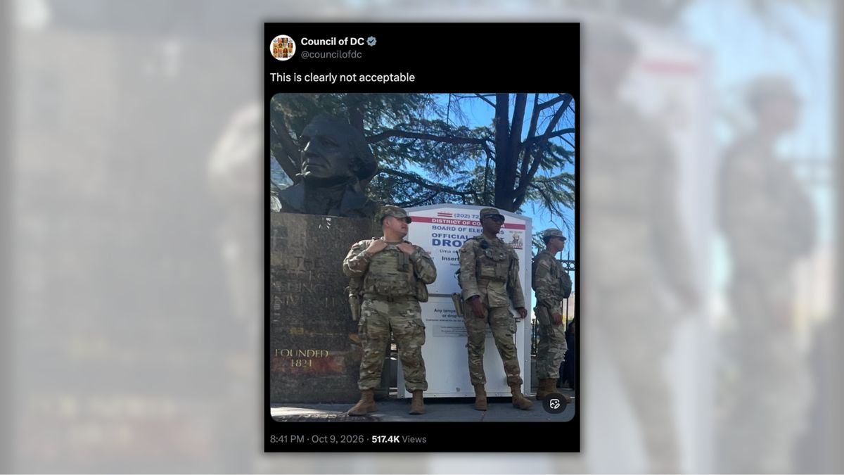Do images show National Guard illegally guarding DC ballot drop box? What posts get right, wrong