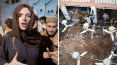 At the scene of a school roof collapse in Pakistan