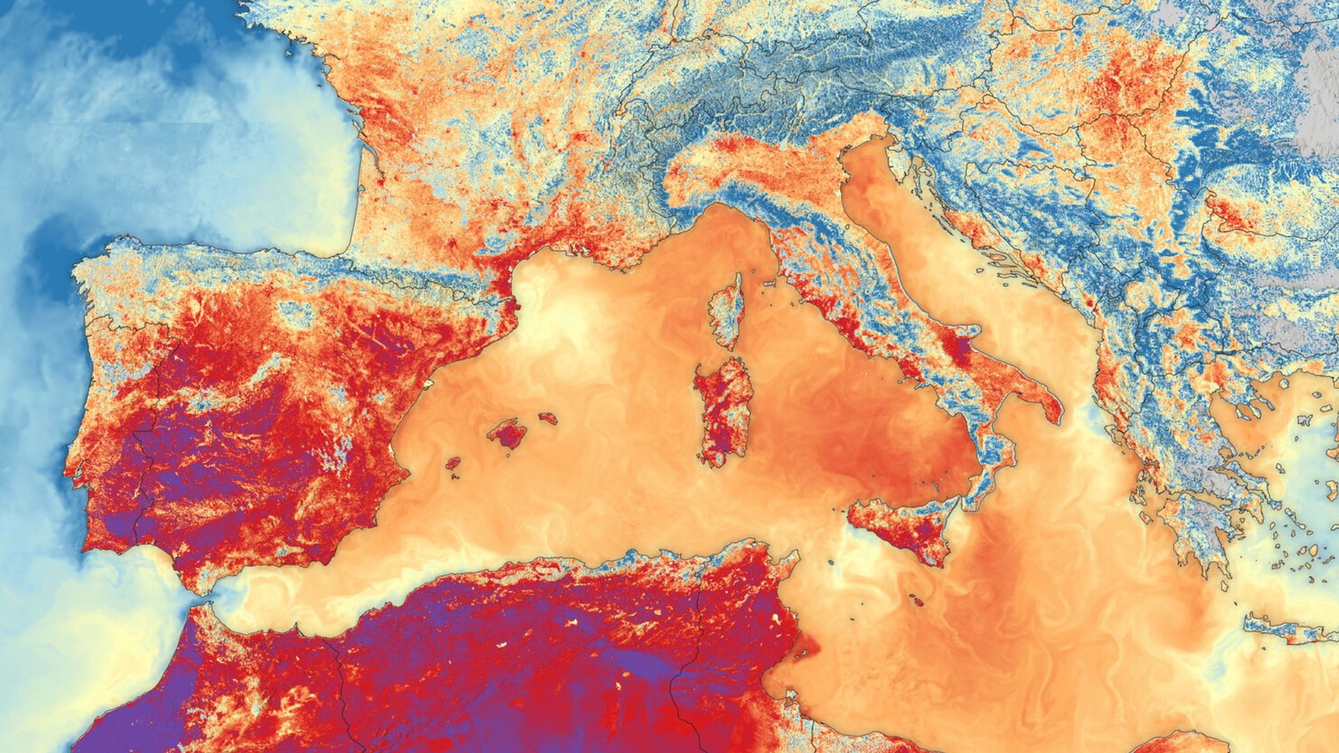 ‘It makes me feel that we can do a lot about it’: ESA official shares striking satellite snap of Europe’s record-breaking summer heat waves