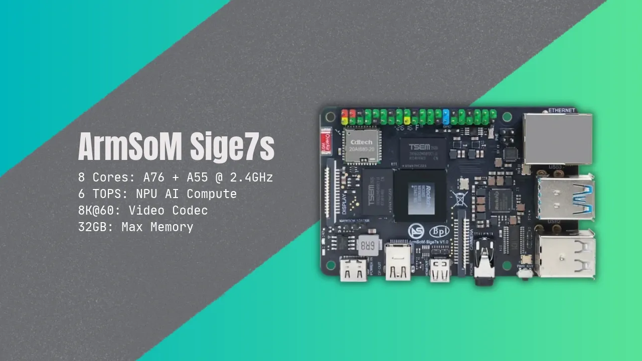 ArmSoM Sige7s Puts the RK3588S on a Raspberry Pi-Sized Board, and There’s a Compute Module Too