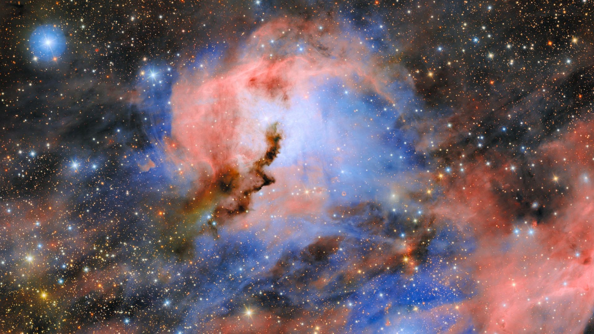 Cosmic ‘seagull’ locks eyes with the Vera C. Rubin Observatory in long-awaited test image