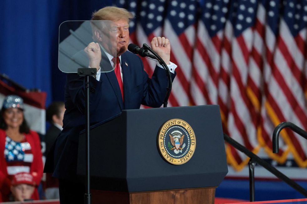 Trump ogles at celebrity’s ‘beautiful’ rear end during Michigan rally: ‘Hard to miss!’