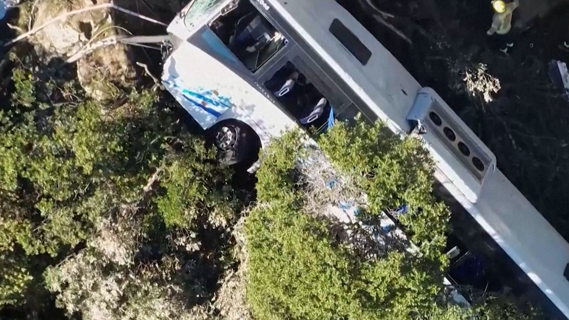 80 injured after bus plunges down embankment near Barcelona
