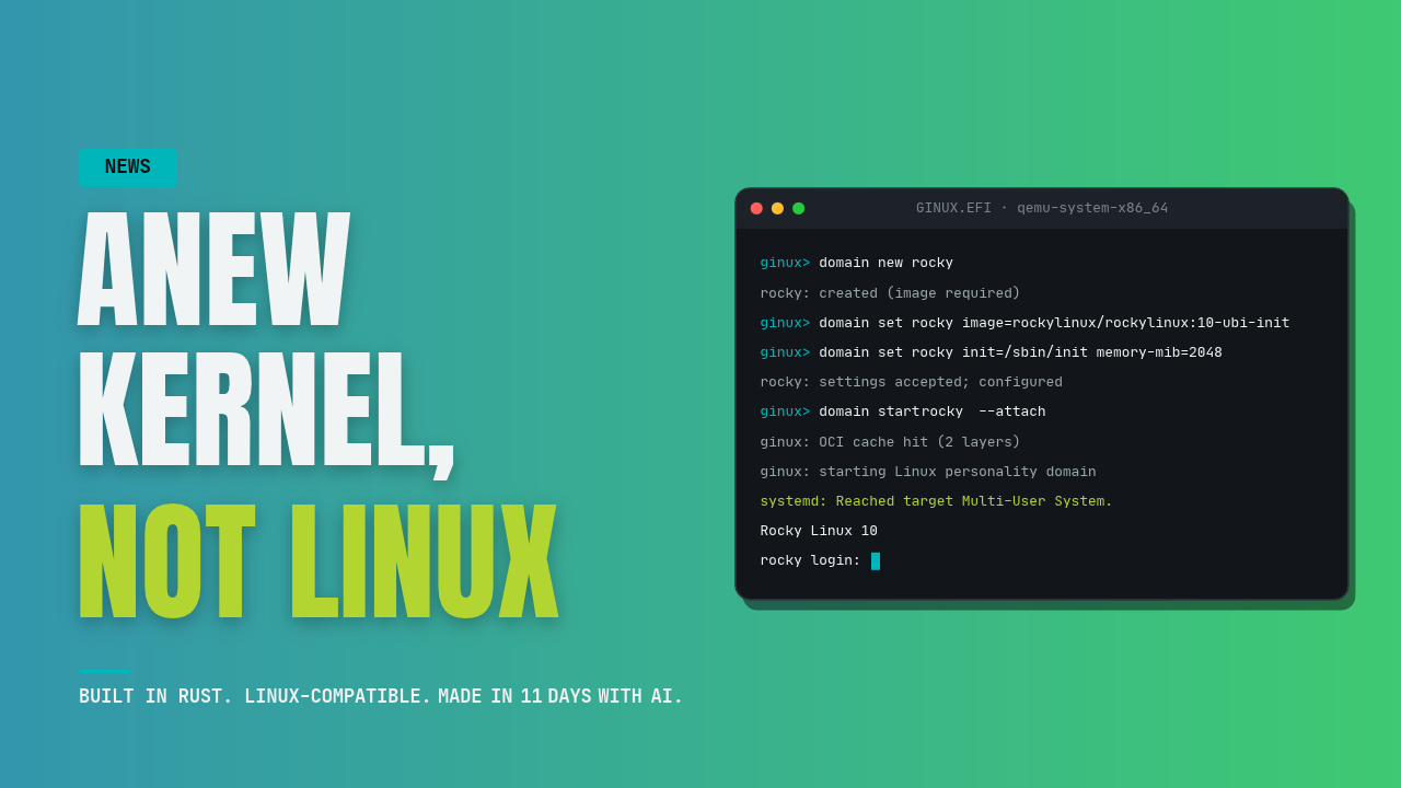 Rocky Linux Creator Built a New “Not Linux” Kernel in 11 Days Using AI
