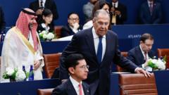 G20 ‘family photo’ cancelled after protests over presence of Russian minister