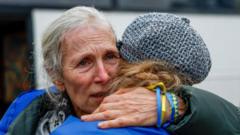 Ukrainian evacuees reunite with family after years trapped in Russia-occupied city