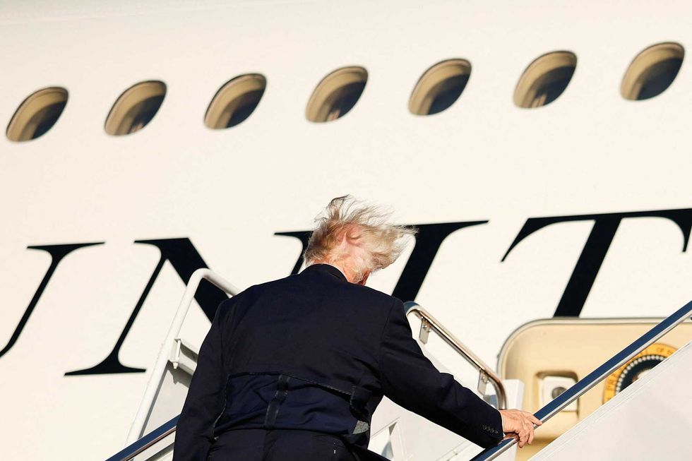 Trump’s comb-over left ‘flapping like a wounded bird’ in brutal Air Force One photo